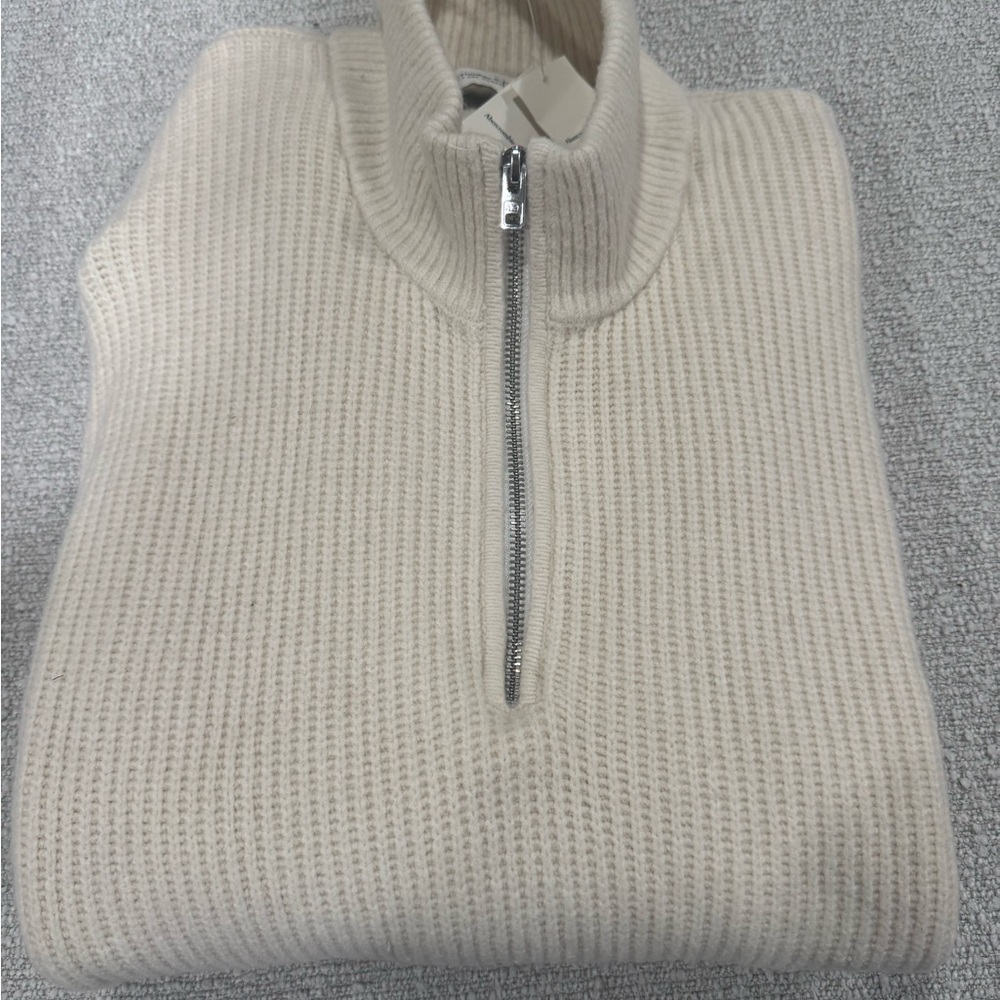Abercrombie & Fitch Beige Zip-Up Sweater